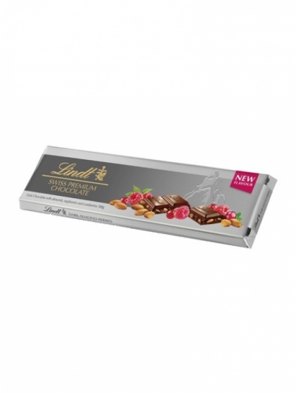 Lindt Silver Tablet Dark Berry Almond 300g