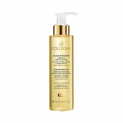 COLLISTAR CLEANSING OIL removes make-up, moisturizes, nourishes with Rice, Camelia and White Lily Oils 150 ml