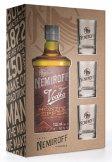 Nemiroff Honey Pepper 0.7L + 3 glasses